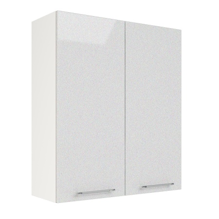 Шкаф верхний (премьер) ШВ 800Н Корпус: ЛДСП белый 16мм; фасад: фрезеровка Олива, МДФ металлик белый 16мм