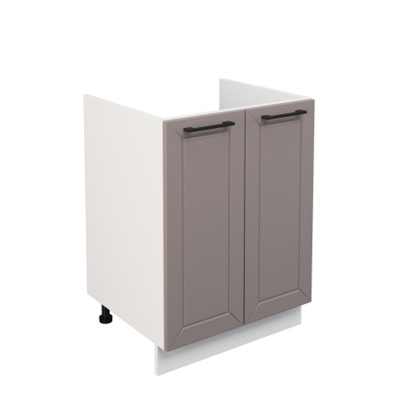 Шкаф нижний под мойку ШНМ 600 Корпус: ЛДСП белый 16мм; фасад: фрезеровка Кельн, МДФ софт тоффи 16мм