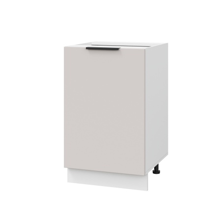 Шкаф нижний ШН 500 Корпус: ЛДСП белый 16мм; фасад: фрезеровка Оливия, МДФ моно керамика 16 мм