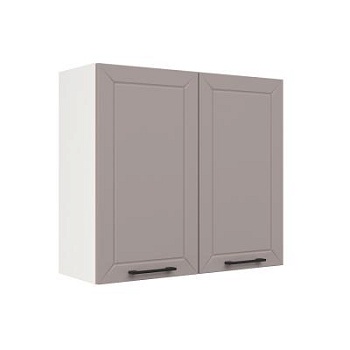 Шкаф верхний ШВ 800 Корпус: ЛДСП белый 16мм; фасад: фрезеровка Кельн, МДФ софт тоффи 16мм