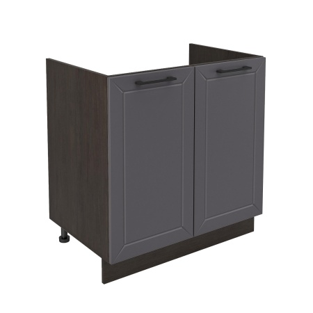 Шкаф нижний под мойку ШНМ 800 Корпус: ЛДСП венге 16мм; фасад: фрезеровка Кельн, МДФ софт маренго 16 мм