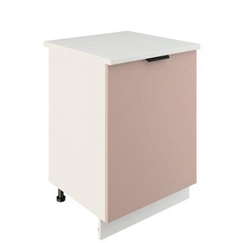 Шкаф нижний ШН 600-1 Корпус: ЛДСП белый 16мм; фасад: фрезеровка Норд, МДФ софт какао 16 мм