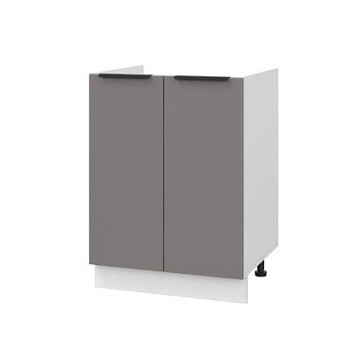 Шкаф нижний под мойку ШНМ 600 Корпус: ЛДСП белый 16мм; фасад: фрезеровка Оливия, МДФ моно брауни 16 мм