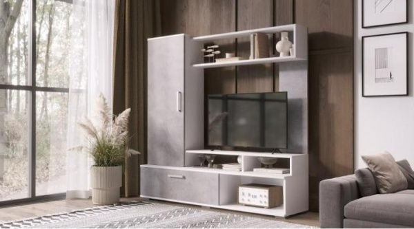 Гостиная Грейс Белый / Цемент светлый