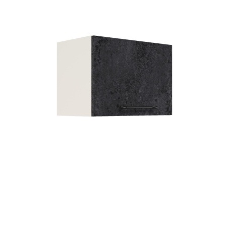 Шкаф верхний горизонтальный ШВГ 500 Корпус: ЛДСП белый 16мм; фасад: фрезеровка Нувель, МДФ бетон черный 16мм