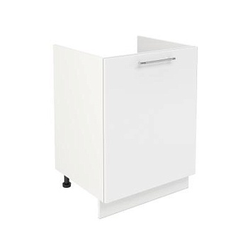 Шкаф нижний под мойку ШНМ 600-1 Корпус: ЛДСП белый 16мм; фасад: фрезеровка Олива, МДФ глянец белый 16мм Шкаф нижний под мойку ШНМ 600-1 Корпус: ЛДСП белый 16мм; фасад: фрезеровка Олива, МДФ глянец белый 16мм