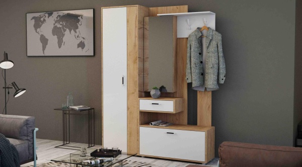 Модульная прихожая Инфинити Дуб вотан / Белый