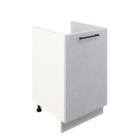 Шкаф нижний под мойку ШНМ 500 Корпус: ЛДСП белый 16мм; фасад: фрезеровка Нувель, МДФ бетон белый 16мм