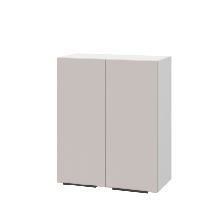 Шкаф верхний ШВ 600 Корпус: ЛДСП белый 16мм; фасад: фрезеровка Оливия, МДФ сиена тауп 16 мм