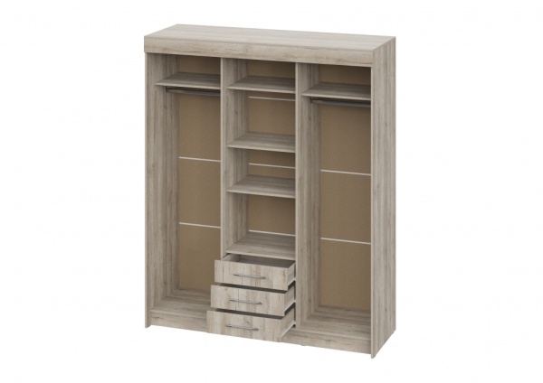 шкаф-купе Фортуна Дуб крафт серый / Дуб крафт серый