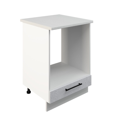 Шкаф нижний духовой ШНД 600 Корпус: ЛДСП белый 16мм; фасад: фрезеровка Нувель, МДФ бетон белый 16мм