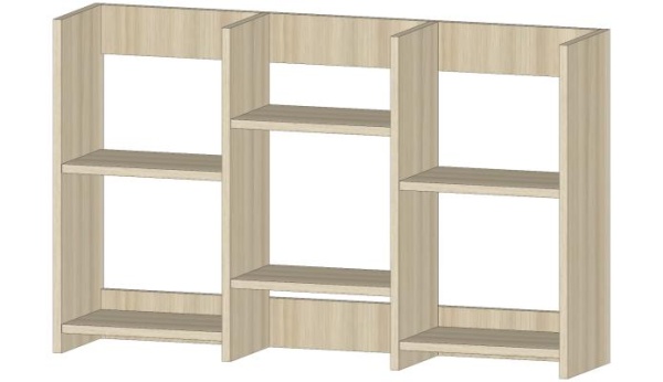 Полка книжная средняя Ясень Шимо светлый
