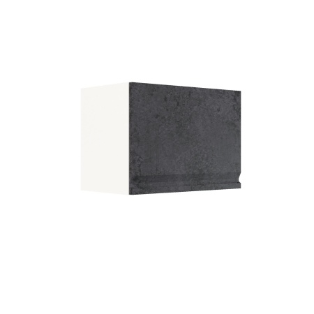 Шкаф верхний горизонтальный ШВГ 500 Корпус: ЛДСП белый 16мм; фасад: фрезеровка Бруклин, МДФ бетон черный 16мм