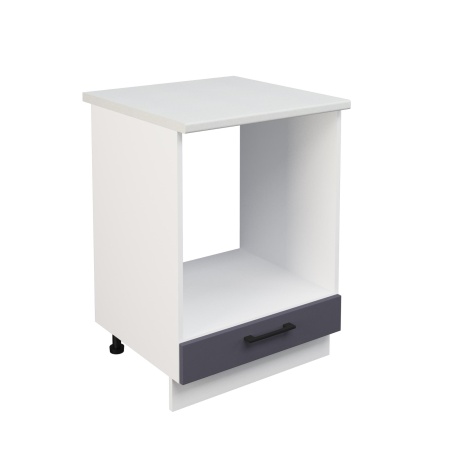 Шкаф нижний духовой ШНД 600 Корпус: ЛДСП белый 16мм; фасад: фрезеровка Кельн, МДФ софт смок 16мм