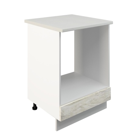 Шкаф нижний духовой ШНД 600 Корпус: ЛДСП белый 16мм; фасад: фрезеровка Бруклин, МДФ клен скандинавский 16 мм