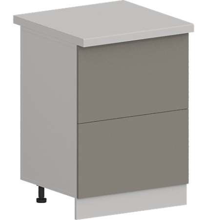 Шкаф нижний с двумя ящиками  ШН2Я 600 Стенли Теплый серый