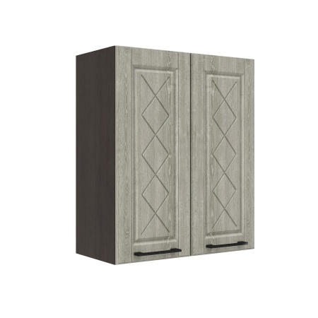 Шкаф верхний ШВ 600 Корпус: ЛДСП венге 16мм; фасад: фрезеровка Барселона, МДФ седой клен 16мм