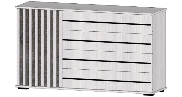 Марракеш Комод 1 створка 4 ящика Анкор светлый / Цемент темный