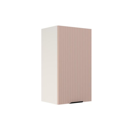 Шкаф верхний ШВ 400 Корпус: ЛДСП белый 16мм; фасад: фрезеровка Норд Line, МДФ софт какао 16 мм