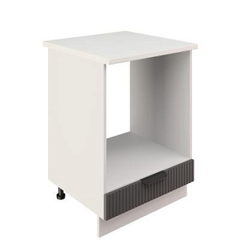 Шкаф нижний духовой ШНД 600 Корпус: ЛДСП белый 16мм; фасад: фрезеровка Норд Line, МДФ софт смок 16 мм