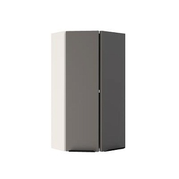 Шкаф верхний торцевой ШВТ 360 Корпус: ЛДСП белый 16мм; фасад: фрезеровка Норд, МДФ софт смок 16 мм