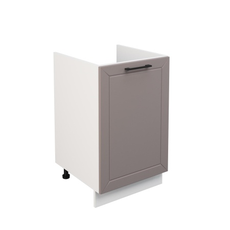 Шкаф нижний под мойку ШНМ 500 Корпус: ЛДСП белый 16мм; фасад: фрезеровка Кельн, МДФ софт тоффи 16мм