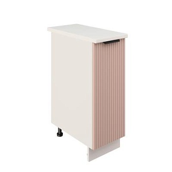 Шкаф нижний ШН 300 Корпус: ЛДСП белый 16мм; фасад: фрезеровка Норд Line, МДФ софт какао 16 мм