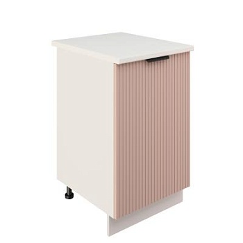 Шкаф нижний ШН 500 Корпус: ЛДСП белый 16мм; фасад: фрезеровка Норд Line, МДФ софт какао 16 мм