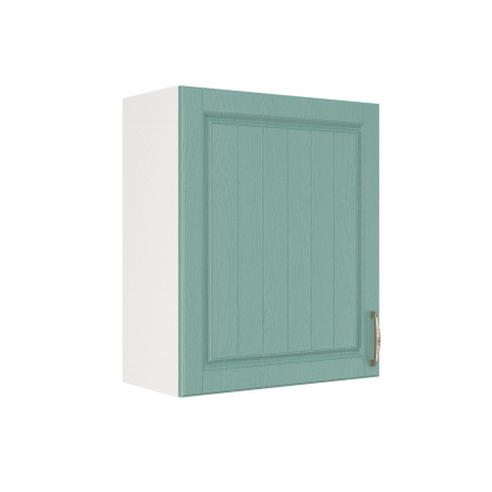 Шкаф верхний ШВ 600-1 Корпус: ЛДСП белый 16мм; фасад: фрезеровка Лондон, МДФ дуб изумруд 16мм