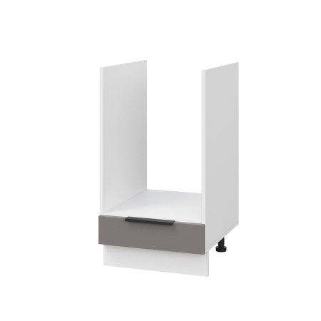 Шкаф нижний духовой ШНД 450 Корпус: ЛДСП белый 16мм; фасад: фрезеровка Оливия, МДФ моно брауни 16 мм