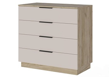 БОХО Комод КМ-001 Корпус - Дуб Крафт серый  Фасад ЛДСП - Кашемир 5981 BS