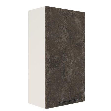 Шкаф верхний (премьер) ШВ 500Н Корпус: ЛДСП белый 16мм; фасад: фрезеровка Нувель, МДФ бетон коричневый 16мм