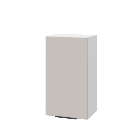 Шкаф верхний ШВ 400 Корпус: ЛДСП белый 16мм; фасад: фрезеровка Оливия, МДФ сиена тауп 16 мм