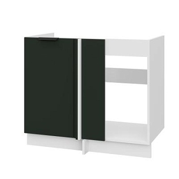 Шкаф нижний угловой  ШНУП 1000 Корпус: ЛДСП белый 16мм; фасад: фрезеровка Норд, МДФ софт пихтовый зеленый 16 мм Шкаф нижний угловой  ШНУП 1000 Корпус: ЛДСП белый 16мм; фасад: фрезеровка Норд, МДФ софт пихтовый зеленый 16 мм