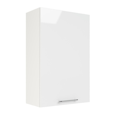 Шкаф верхний (премьер) ШВ 600Н-1 Корпус: ЛДСП белый 16мм; фасад: фрезеровка Олива, МДФ глянец белый 16мм