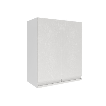 Шкаф верхний ШВ 600 Корпус: ЛДСП белый 16мм; фасад: фрезеровка Бруклин, МДФ бетон белый 16 мм