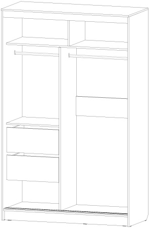 Шкаф-купе Верона 1400 Ясень Шимо комбинированный
