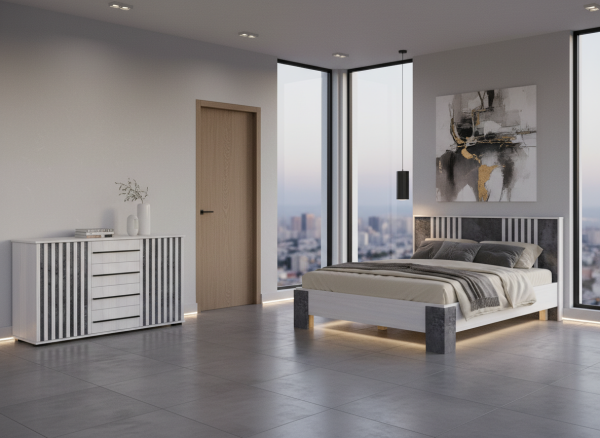 Модульная спальня Марракеш Анкор светлый / Цемент темный