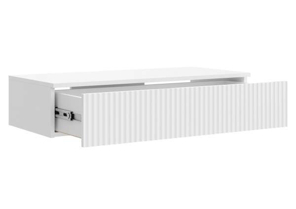 СКАНДИ Тумба консольная ТМ-001 (МДФ) Корпус - Белый (Гладкий)  Фасад МДФ - глянцевая Белый