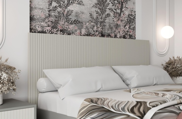 СЕЛЕНА Кровать МДФ КР-002 с ОРТОПЕДОМ Фасад ЛДСП - Шиншилла Серая  Фасад МДФ - матовая Кварц Грей Софт