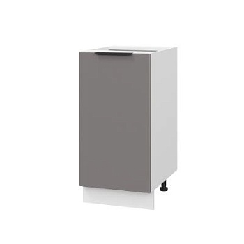 Шкаф нижний ШН 400 Корпус: ЛДСП белый 16мм; фасад: фрезеровка Оливия, МДФ моно брауни 16 мм