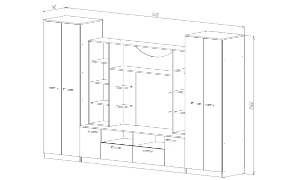 Гостиная Премьер Дуб Самдал 