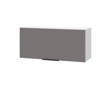 Шкаф верхний горизонтальный ШВГ 800 Корпус: ЛДСП белый 16мм; фасад: фрезеровка Оливия, МДФ моно брауни 16 мм