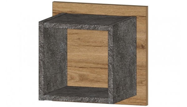 Даллас Полка Квадрат Дуб вотан / Цемент темный