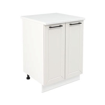 Шкаф нижний ШН 600 Корпус: ЛДСП белый 16мм; фасад: фрезеровка Кельн, МДФ софт айвори 16 мм Шкаф нижний ШН 600 Корпус: ЛДСП белый 16мм; фасад: фрезеровка Кельн, МДФ софт айвори 16 мм