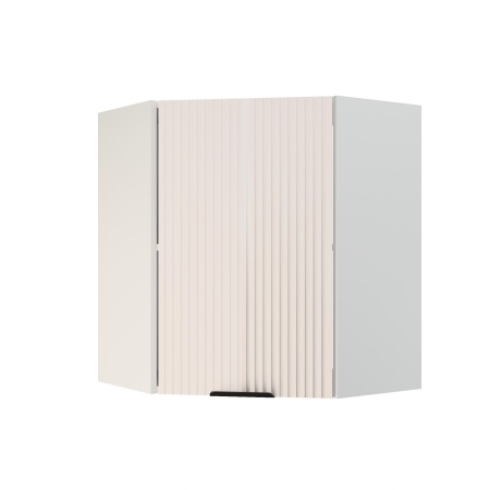 Шкаф верхний угловой ШВУ 600 Корпус: ЛДСП белый 16мм; фасад: фрезеровка Норд Line, МДФ софт пломбир 16 мм Шкаф верхний угловой ШВУ 600 Корпус: ЛДСП белый 16мм; фасад: фрезеровка Норд Line, МДФ софт пломбир 16 мм