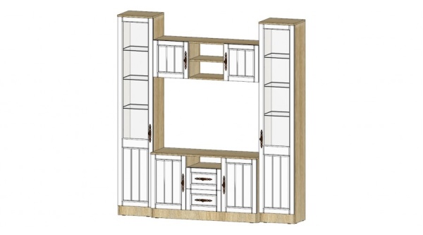Центральная секция Виктория Дуб Сонома / Белое дерево