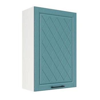 Шкаф верхний (премьер) ШВ 600Н-1 Корпус: ЛДСП белый 16мм; фасад: фрезеровка Барселона, МДФ морское дерево 16мм