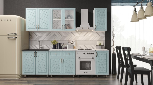 Кухня Кантри 2м Белый / Массив скай