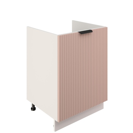 Шкаф нижний под мойку ШНМ 600-1 Корпус: ЛДСП белый 16мм; фасад: фрезеровка Норд Line, МДФ софт какао 16 мм